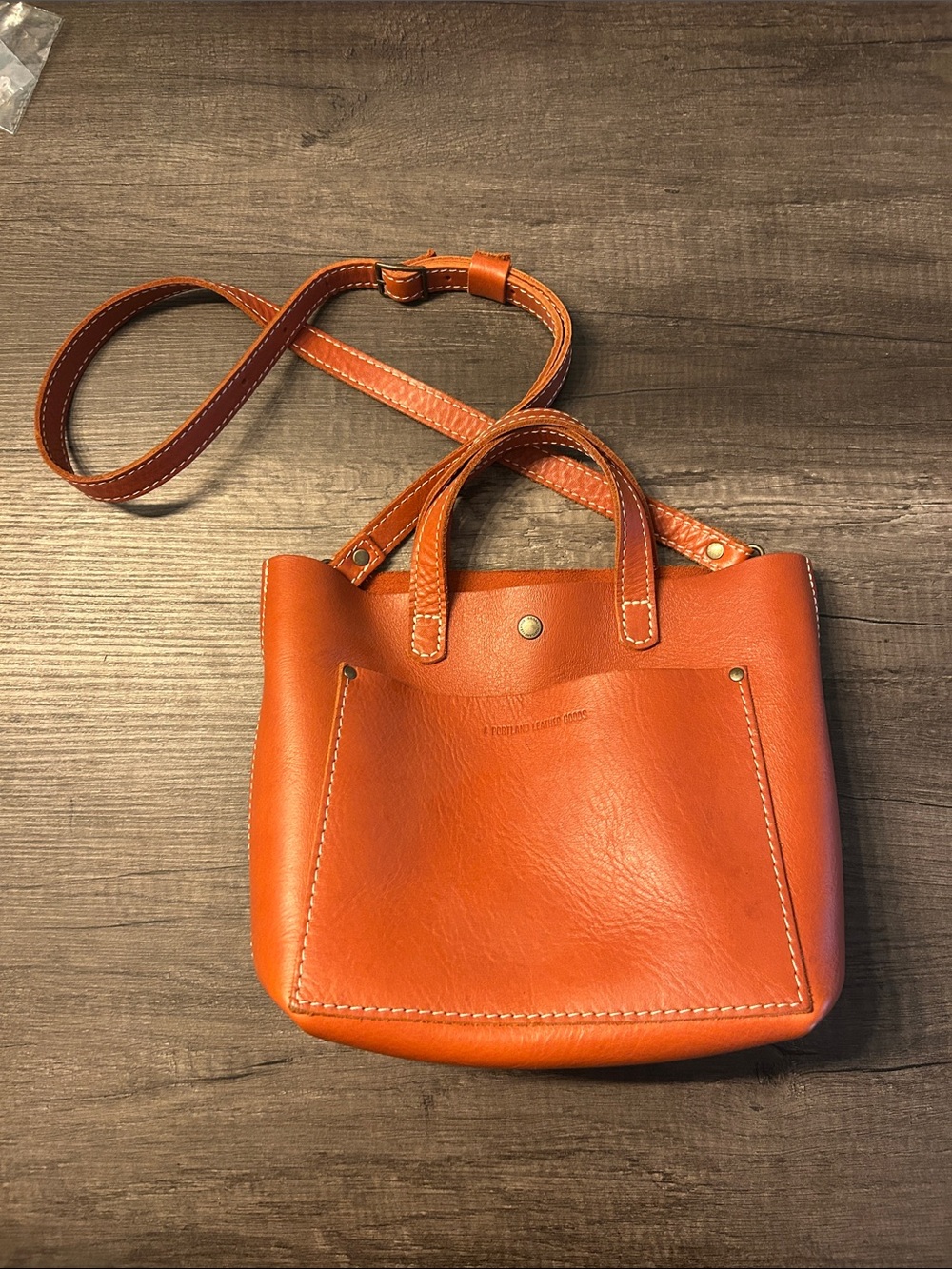 Portland Leather Clementine Mini Crossbody Tote w/ snap closure